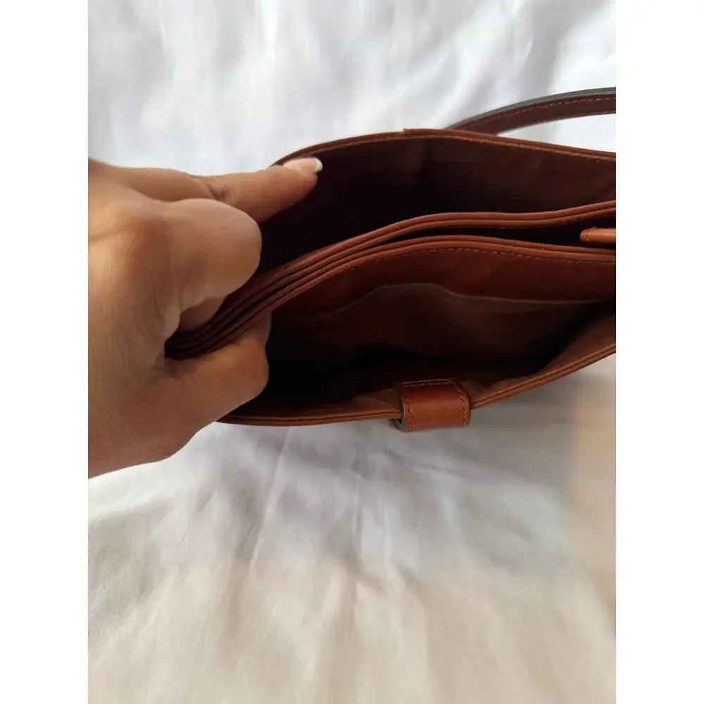 Vintage Liz Claiborne Leather Co. Brown Leather Handbag Pebbled Leather